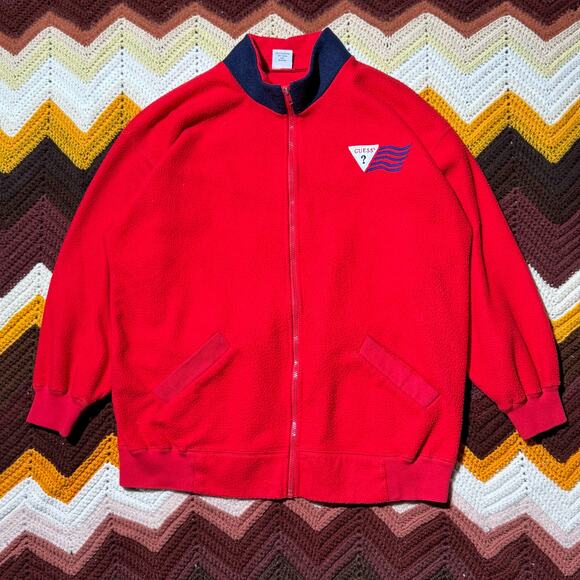 Late 80s Guess Question Mark Fleece - Picture 1 of 5